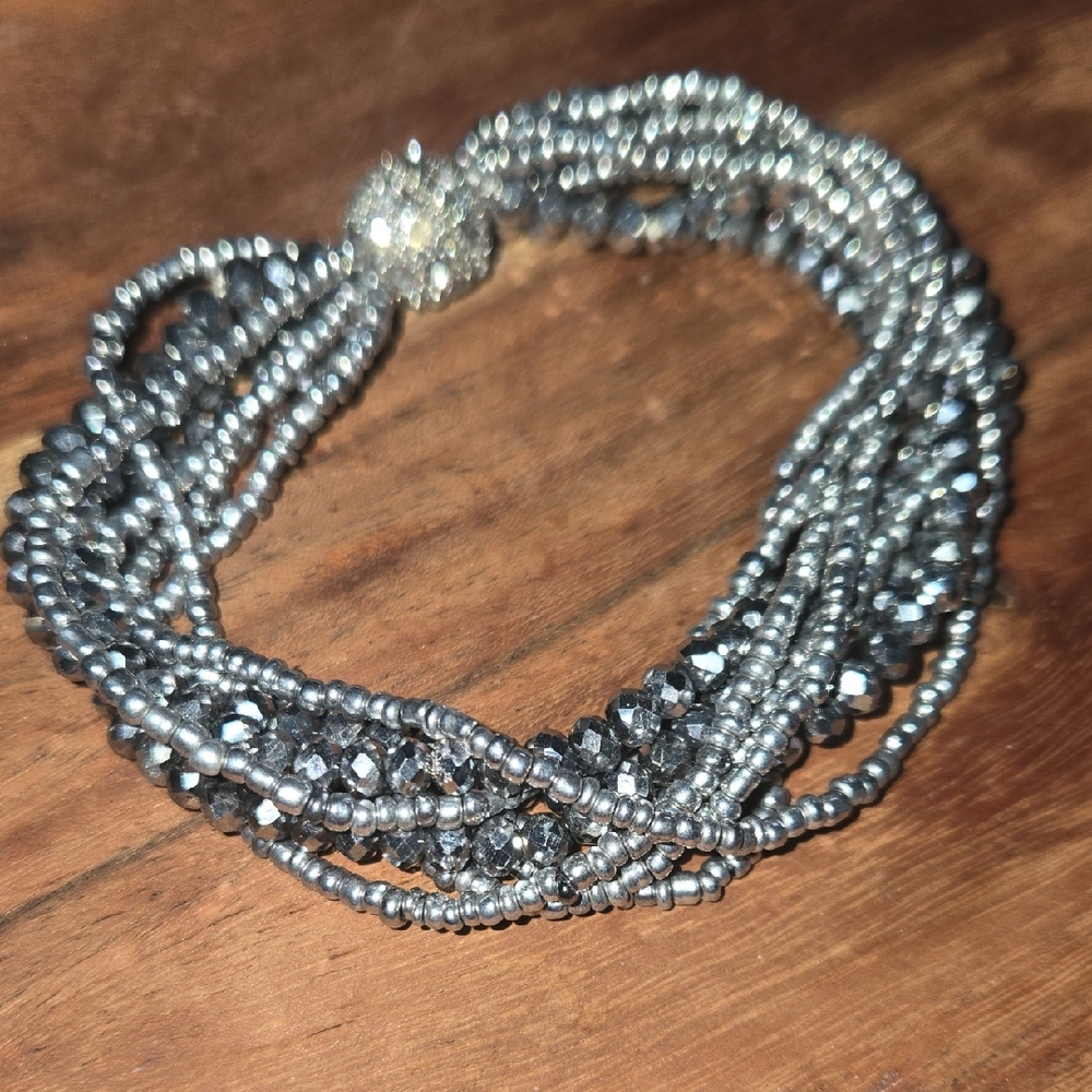 Elegant Silver Beaded Bracelet